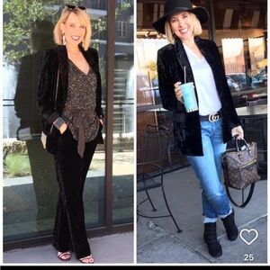 CAbi Black Velvet Blazer - Hostess Jacket